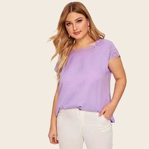 Lilac floral detail blouse